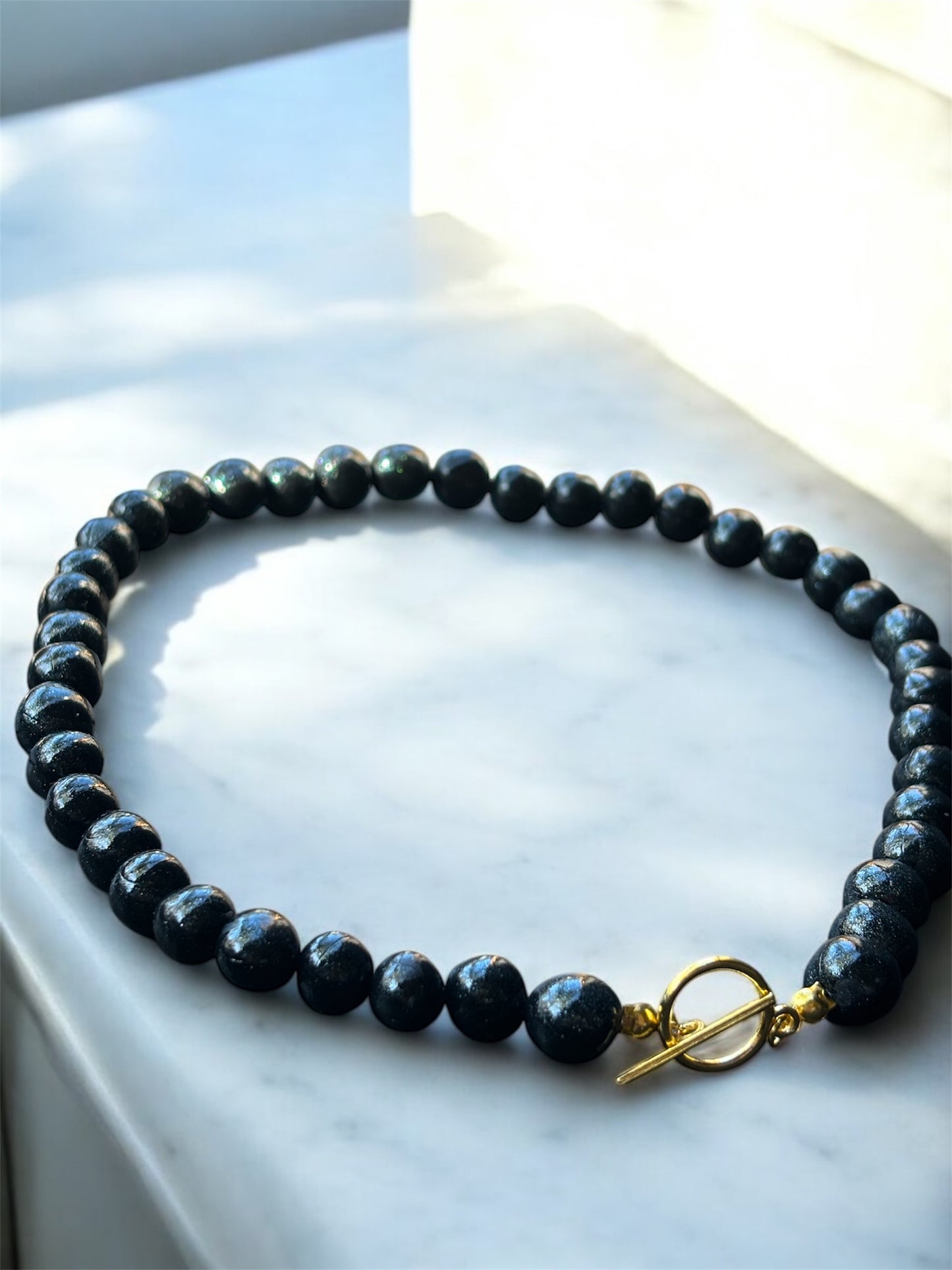 Collar Maya negro perlado