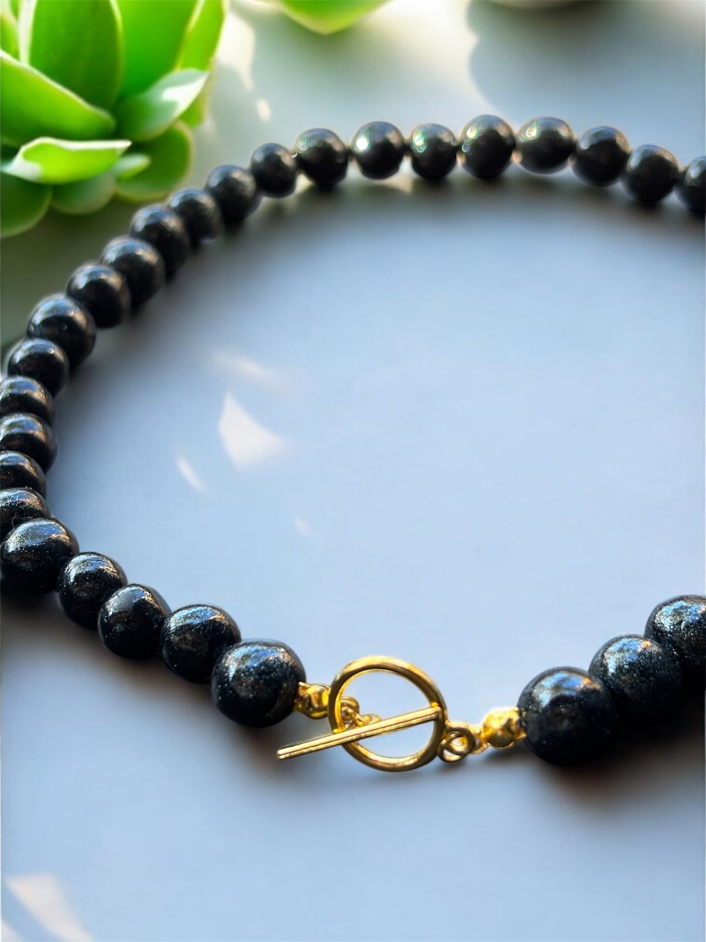 Collar Maya negro perlado